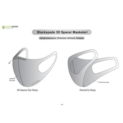 BLACKSPADE Unisex Koruyucu Maske Altıgen Desen L - Thumbnail