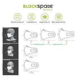 BLACKSPADE Unisex Koruyucu Maske Lacivert S - Thumbnail