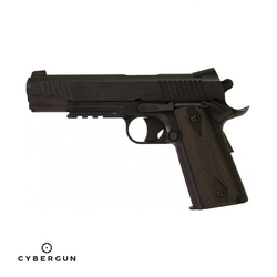 Cybergun - CYBERGUN Colt 1911 Rail Gun Siyah Airsoft Tabanca