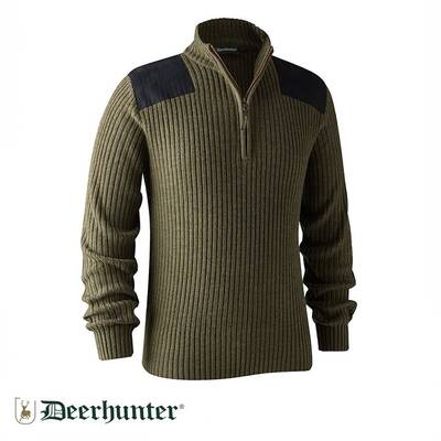 DEERHUNTER Rogaland Yarım Fermuarlı Yeşil Kazak2XL