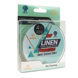 DFT Bojin 4X Linen İp Misina 0.22 mm 300 m Yeşil - Thumbnail