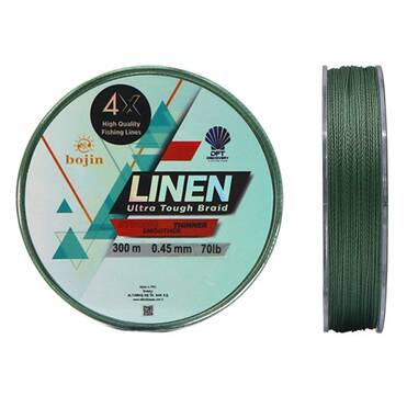 DFT Bojin 4X Linen İp Misina 0.45 mm 300 m Yeşil