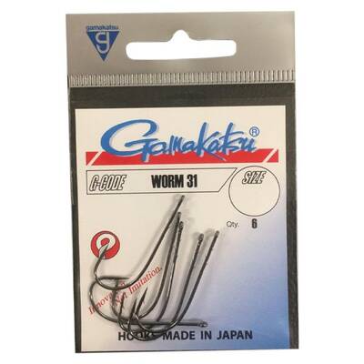 GAMAKATSU Worm 31 Siyah No:1 Olta İğnesi 1/6