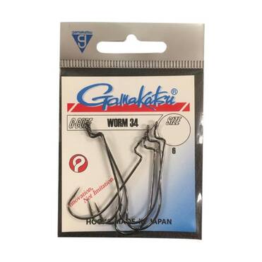 GAMAKATSU Worm 34 Siyah No:1/0 Olta İğnesi