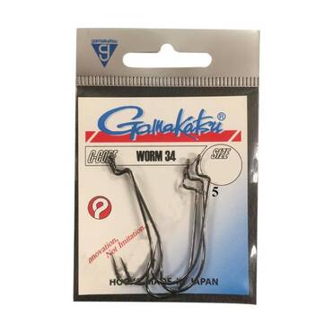 GAMAKATSU Worm 34 Siyah No:5/0 Olta İğnesi