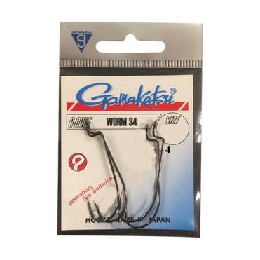 GAMAKATSU Worm 34 Siyah No:6/0 Olta İğnesi