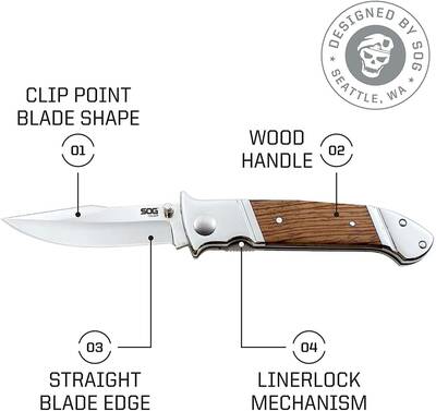 SOG FF-30 Fielder Ahşap Saplı Çakı