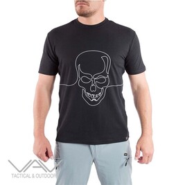 VAV Tactical & Outdoor - VAV Baseti-01 Yuv. Yaka Tişört Siyah Kurukafa XXXL