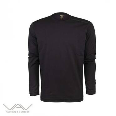 VAV Baseti-04 Uzun Kol Sweatshirt Siyah XXL