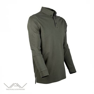 VAV Tlac-02 Polo Yaka Uzun Kollu Tişört Haki XXXL